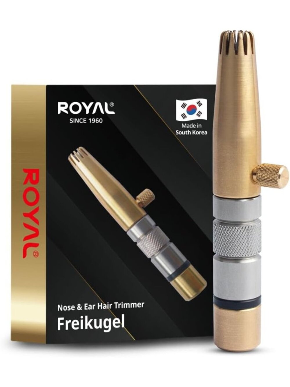 Premium Nose Hair Trimmer for Men - Manual, Waterproof, Painless, Brass & Steel